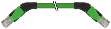 RJ45 male 45° left / RJ45 male 45° right shielded  7000-74561-7960500