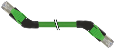 RJ45male 45° right / RJ45 male 45° right shielded  7000-74581-7940300