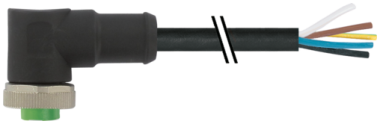 Mini (7/8) 3 pole, Female 90° w/ Cable  7700-A3031-UMB0500