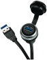 MSDD Einbaudose USB 3.0 BF A, 0.6 m Leitung, Design Silber
